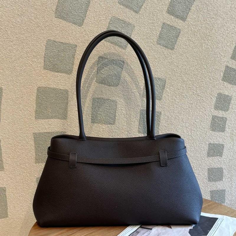 Genuine Leather Tote Bag With Lock Large Capacity Work Commuter Shoulder Women