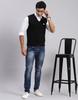 Monte Carlo Mens Black Solid V Neck Sweater