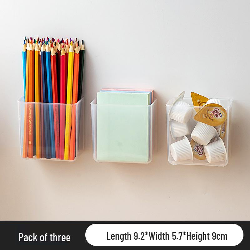 Transparent Multi-functional Wall-mounted Storage Box for Kitchen, Bathroom, or Desktop