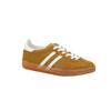 Women's Suede Sneakers Lace-up Low-top Casual Shoes Retro Style Striped Walking Shoes