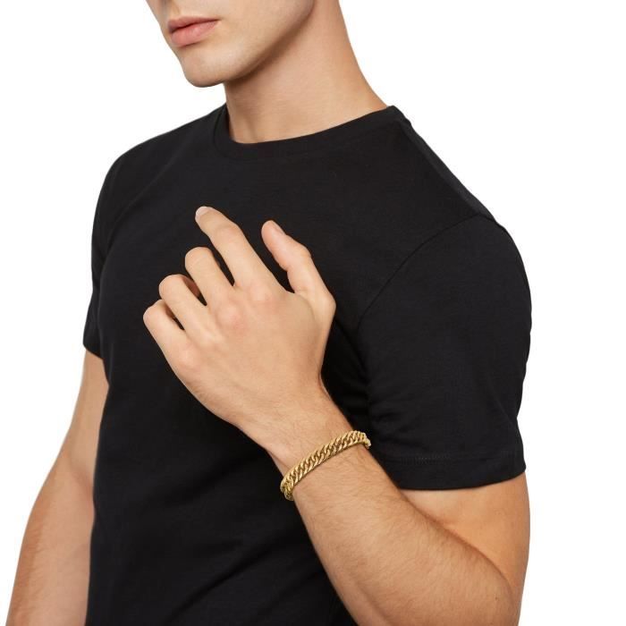 Bracelet - Breil - Gritty - Acier Inoxydable Doré - Finition Brillante - Tendance Et Élégant