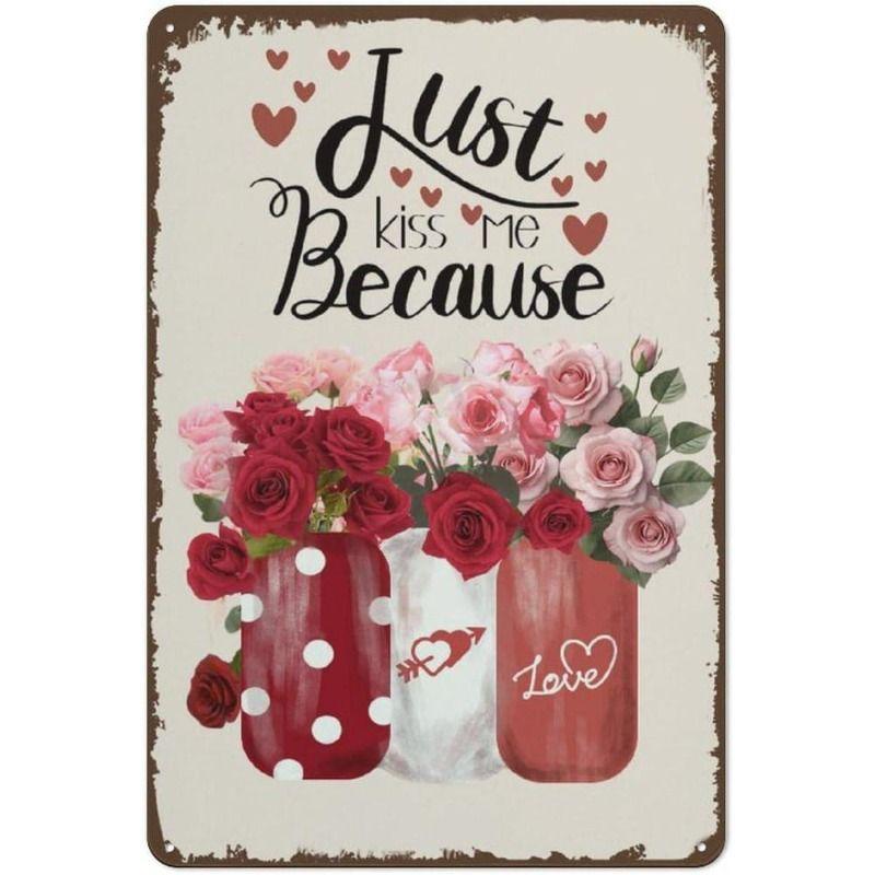 Peinture décorative métallique rétro pour la Saint-Valentin pour chambre à coucher de couples, salon, café, bar, restaurant