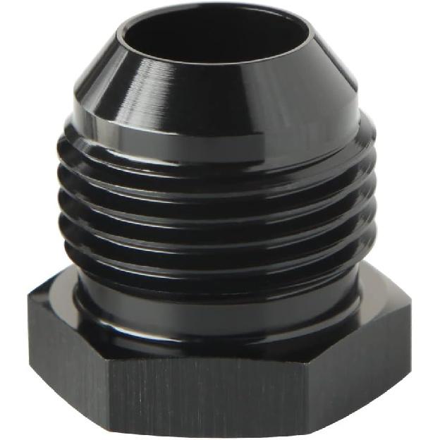 4AN Male Flare Hex Head Plug Fitting Adapter Aluminum Black, Pack of 2