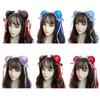 Lace Bowknot Hair Bun Cover Hairclip for Cosplay Party Costume Side Clip Halloween Headwear Role Play Maid Headpiece