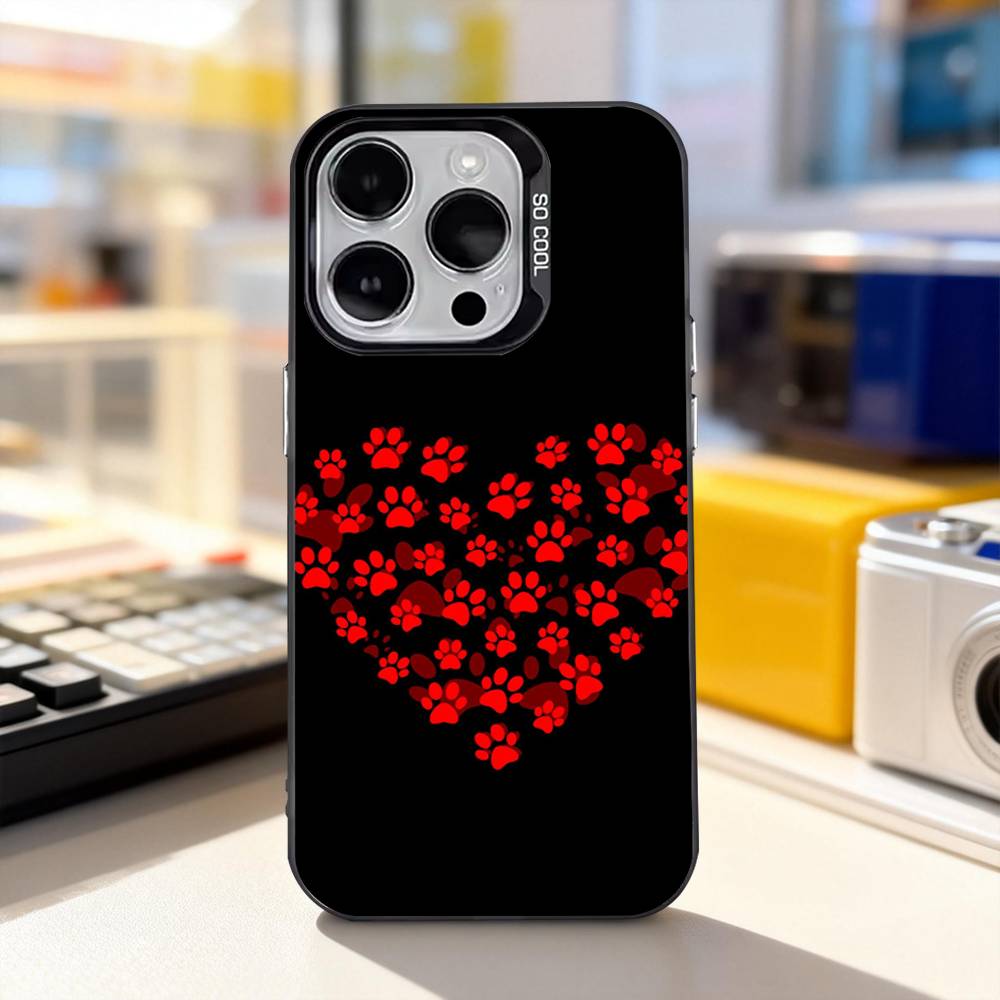 

Dog Footprints Puppy Paw Phone Case For iPhone 11,12,13,14,15,16,17,Pro,Max,Plus,E,Air,Mini IMD Matte Black iPhone11PROMAX