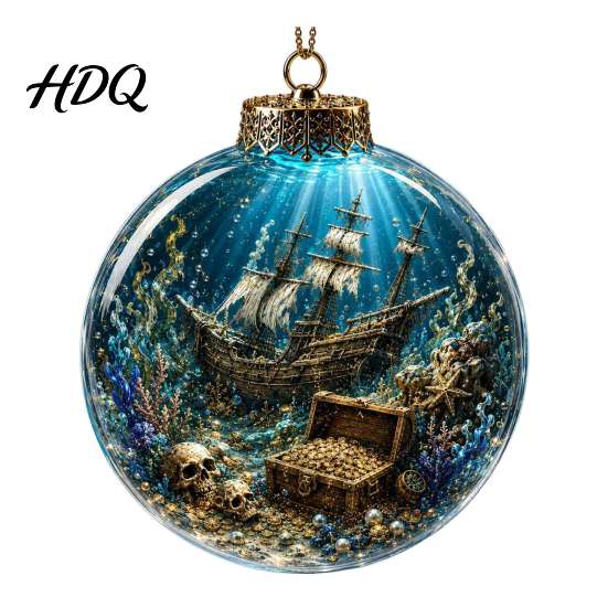 Festliche Unterwasserwelt Ornamente Ozean Weihnachtsbaumkugel Ornament Klares Acryl Meeresleben Leuchtende Miniatur-Kreaturen Dekorationen Hängende Dekoration