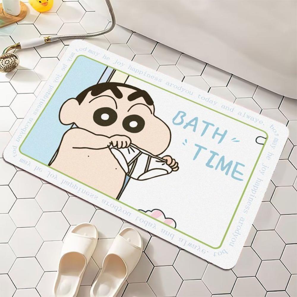 2pcs Cartoon Household Absorbent Wear-resistant Floor Mat Dirt-resistant Foot Pad Diatom Mud Carpet Easy Drying Pad
