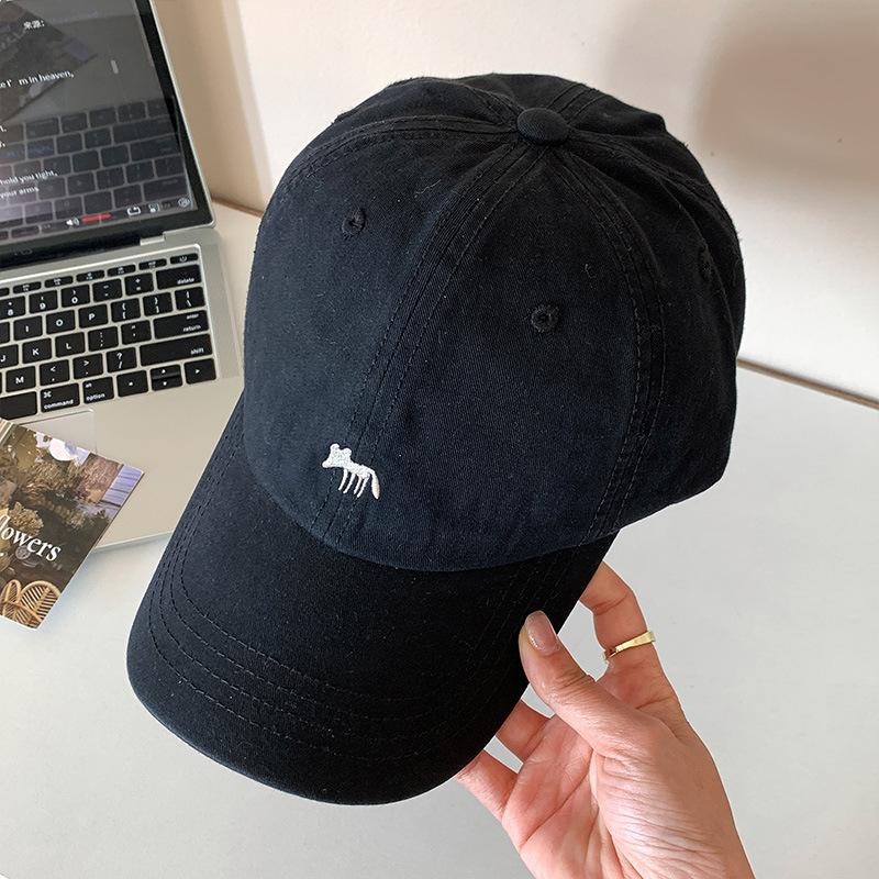 Little fox baseball cap female spring and autumn big head circumference showing face small peaked cap enlarged and deepened wide brim