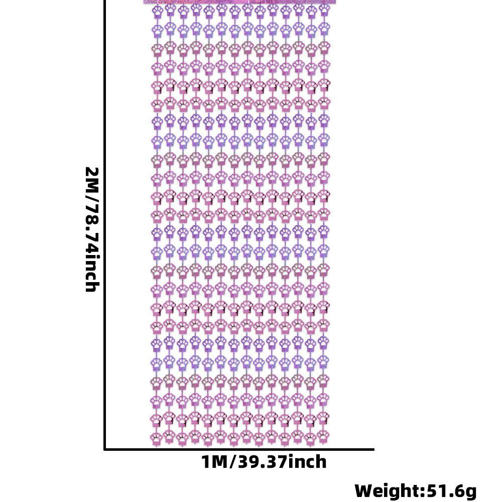 

Праздничный розовый тематический дождь для кошек и собак, идеально подходящий для собраний, праздников Pet Paw Curtain B