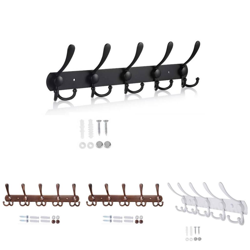 Modern Minimalist Wall Mount Heavy Duty Coat Hook With 5 Hooks For Bathroom And Hotel Doors