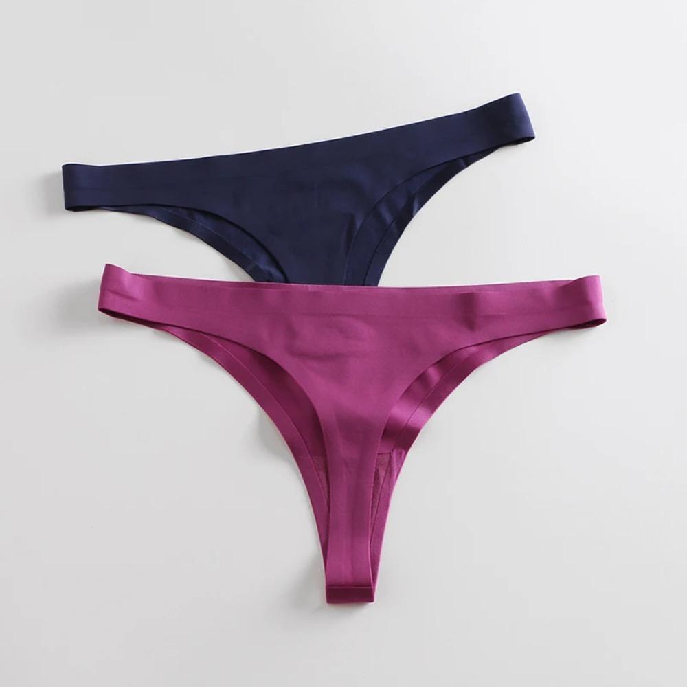 Seamless Panties for Women Ice Silk G-strings Thongs Smooth Skin-friendly Women's Underwear Comfort Solid Tanga Sexy Mujer