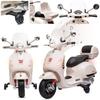 Patinete Para Criança Scooter Vespa a Bateria Com Baú Branco Sun Baby