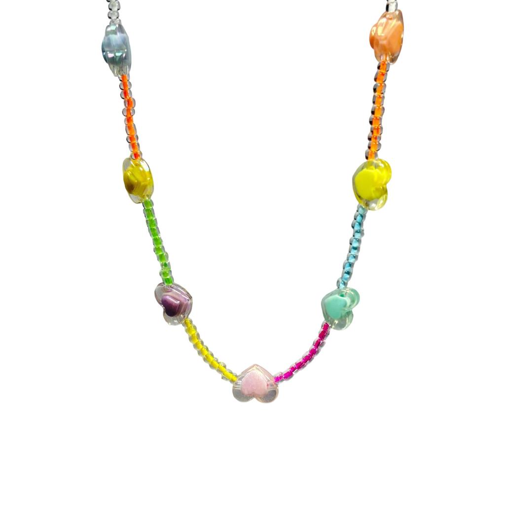 Trendy Dopamine Star Necklace/Bracelet with Rainbow Beads Feature for Women Fashionable Layered Chain Jewelry Gift