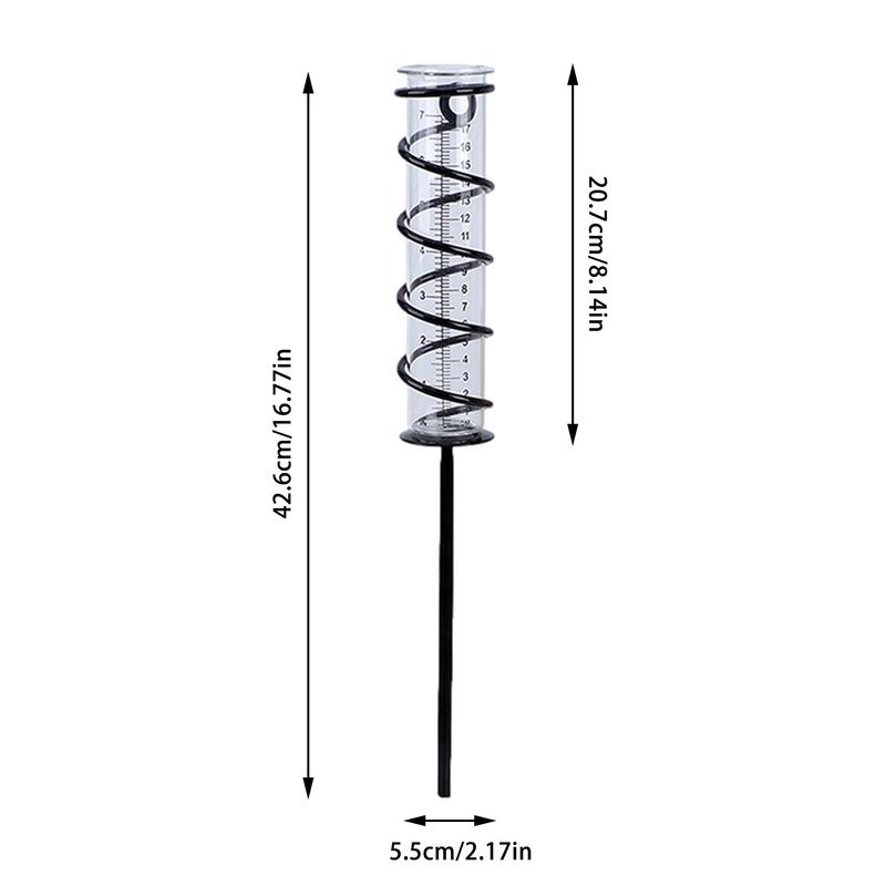 6.69Inch Rain Gauge Outdoor Tube Garden Glass Water Gauge For Rain Water Meter Decorative Stake With Waterproof Large Glass Tube2