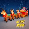 10.17FT Inflatable Toy Santa Claus Sleigh Reindeer Christmas Yard Decoration LED Lit Xmas Supplies Home Ornament Festive Gift