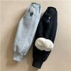 Autumn and Winter Boys' Lamb Fleece Pants Plus Velvet Thickening, Children's One-piece Fleece Sweatpants, Children's Sports Pants