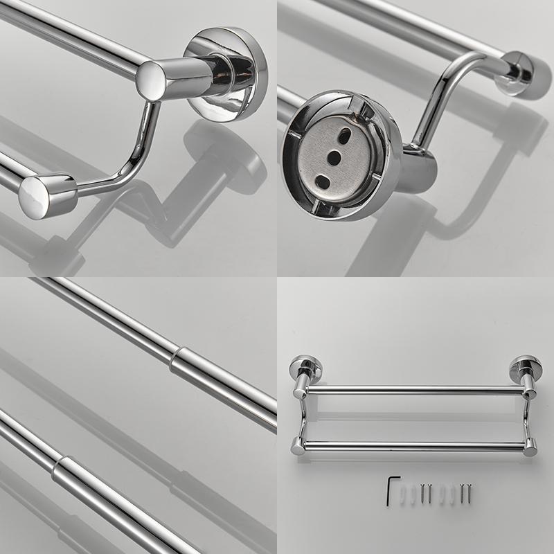 Bathroom Retractable Towel Double Bar Black, Chrome Towel Rack Extended Drying Towel Hanging Bar Gold, Nickel EL81024D
