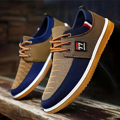 Men's Casual Canvas Shoes, Breathable Wear-resistant Anti-skid Lace-up Shoes for Outdoor, Spring Summer and Autumn