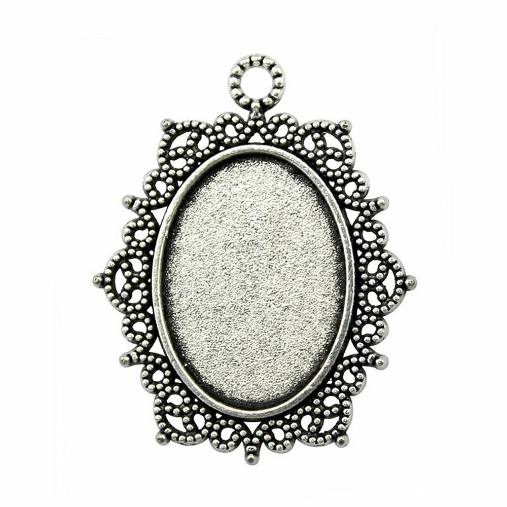 10 Stück 18x25mm Innenmaß Antik Silber Plated 31 Stile Cameo Cabochon Basis Fassungen Anhänger Halskette Zubehör
