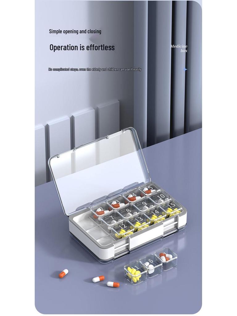 Large Capacity 30-Day Portable Pill Organizer and Dispenser