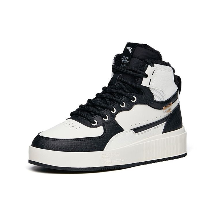 Anta Lifestyle Series Non-Slip Lightweight High-Top Sneakers Women Sneakers White Black 922148911-2