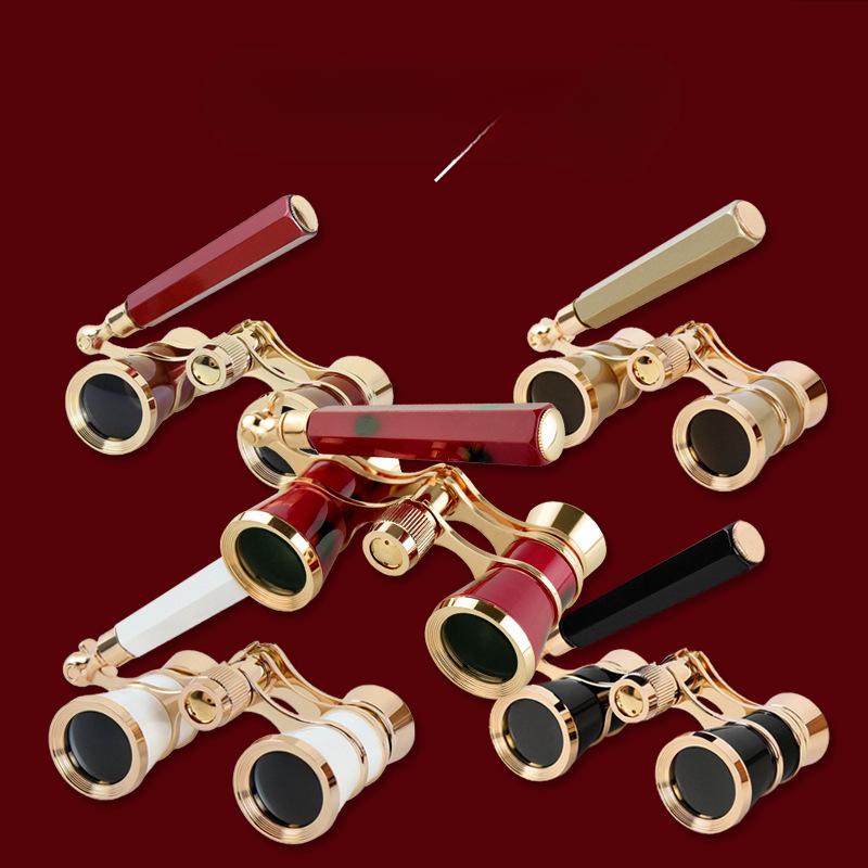 New 3X25 Metal Binoculars with Chain Viewing Mirror Concert Gift Telescope