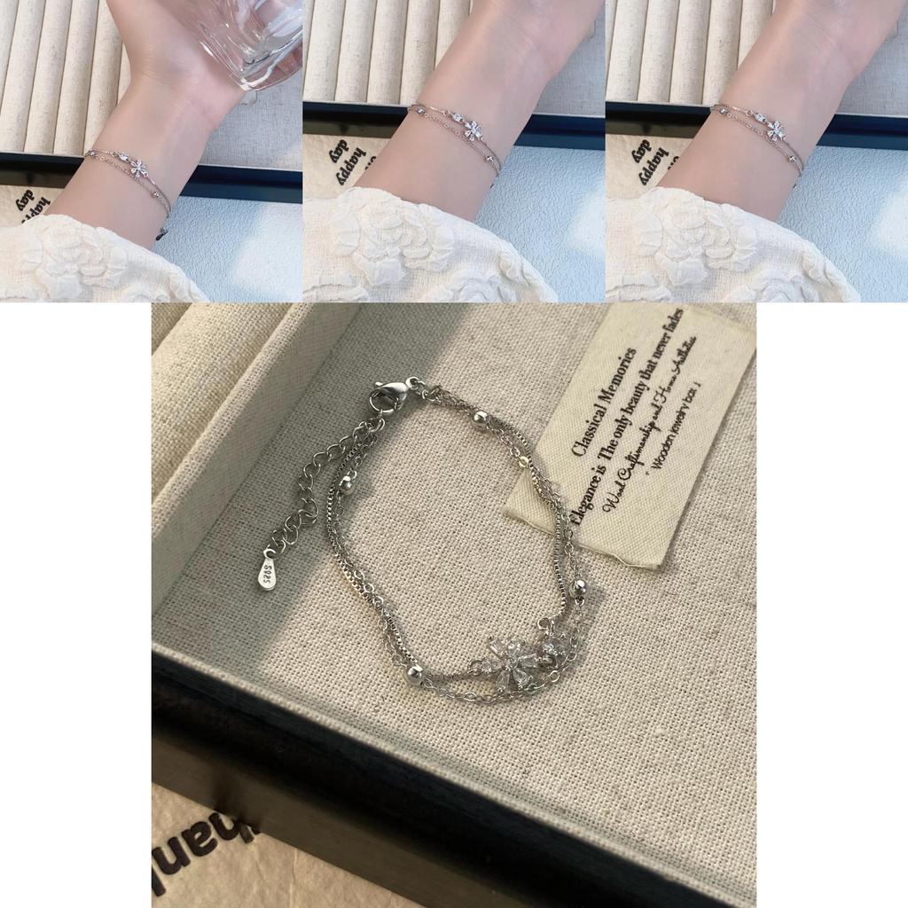 Adorable Chic Floral Two Tier Bracelet For Women Featuring Unique Geometric Design