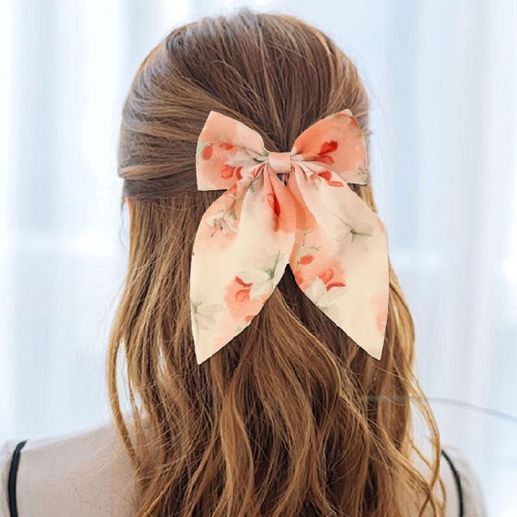 Stylish Floral Pattern Hair Barrettes Hair Clip Sweet Hairpin Barrette Bowknot Hair Clip Christmas for Women Girl