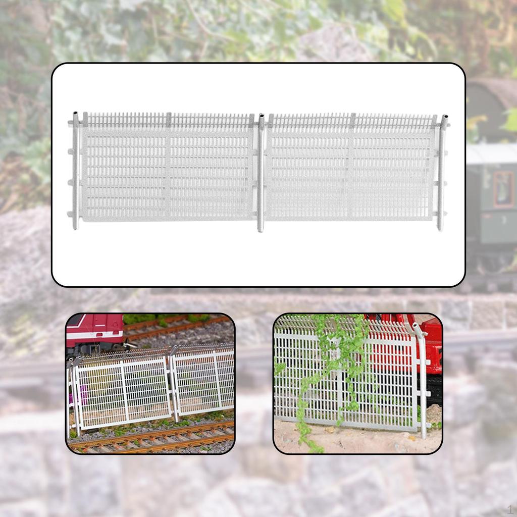 Model Railway Scenery Fence Easy Installation 1:64 Ornament for Micro Landscape Decor Building