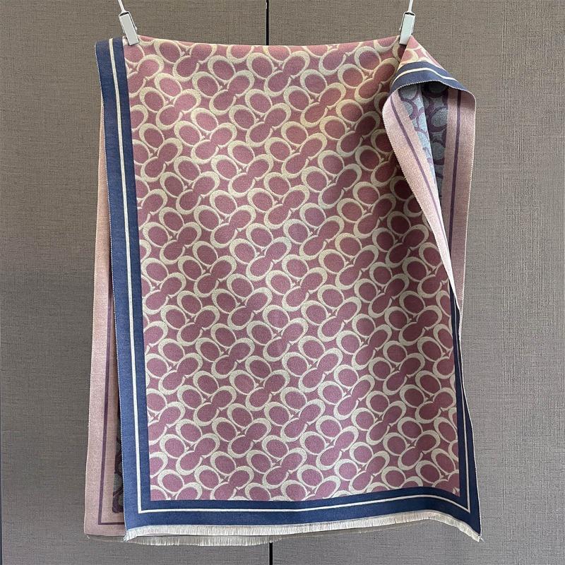 Autumn new women's fashion scarf retro splicing contrasting color cashew nut flower jacquard scarf to keep warm and cold