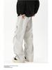 Men's Trendy Spring/Autumn Pleated Wide-Leg Overalls - Stylish, Handsome, and Casual Straight-Leg Trousers.