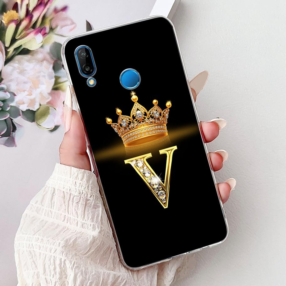 For Huawei P20 Lite Case Luxury Crown Letters Soft Silicone Cover For Huawei P20Lite Funda Nova 3e ANE-LX1 ANE-LX2 ANE-LX3 Coque