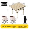 Portable Folding Chair and Table Set for Camping, Fishing, Dining, Street Vendors, Barbecue, and Outdoor Self-Driving Tours.