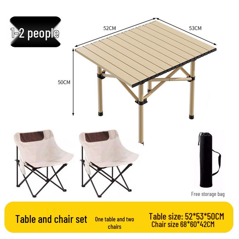 Portable Folding Chair and Table Set for Camping, Fishing, Dining, Street Vendors, Barbecue, and Outdoor Self-Driving Tours.