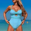 Жіночий консервативний суцільний сексуальний однотонний купальник без рукавів із відкритою спинкою та подушкою для грудей