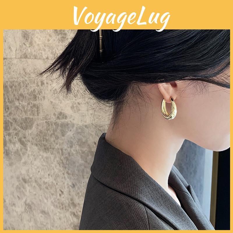 Chic European American Style Oval Earrings For Women Gold Plated Alloy Fashion Statement