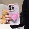 Ins Wind Love Bow Bracket Is Suitable for Apple 16PRO Mobile Phone Case Acrylic Transparent iPhone14/15.