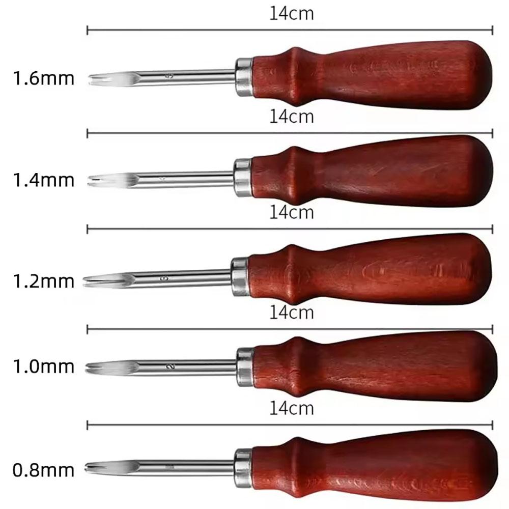 Sewing punch with wooden handle, scraping punch tool, punching for leather bag, handmade sewing shoe repair tool, 1 pcs