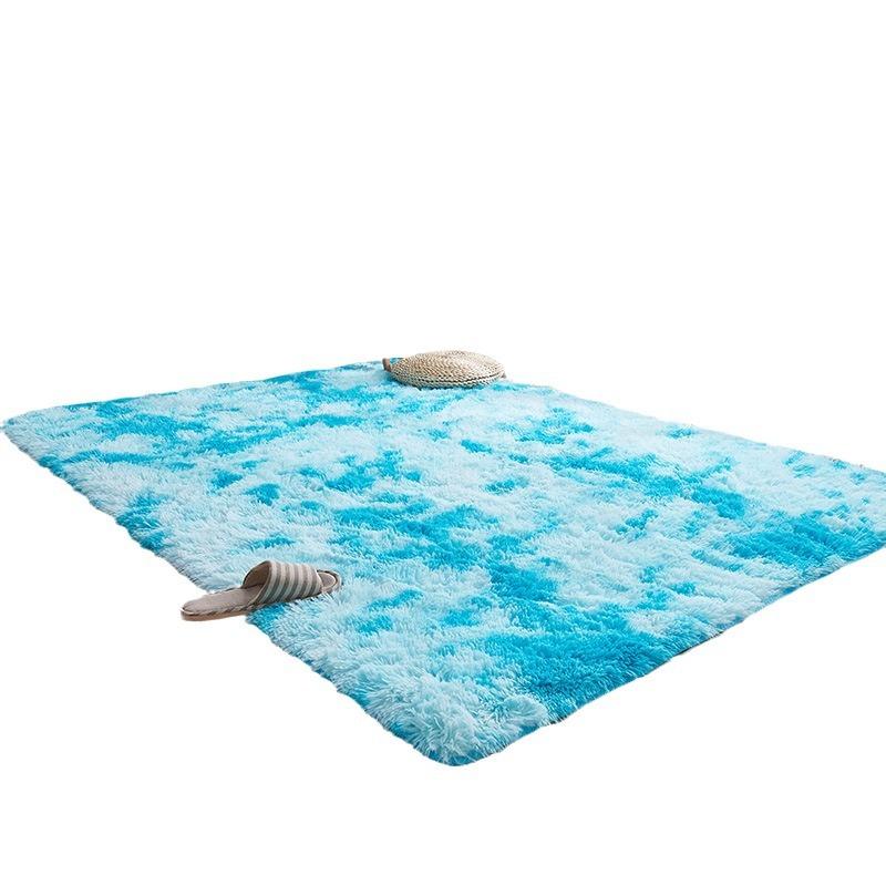 Solid Color Silk Wool Carpet Variegated Tie-Dye Gradual Change Floor Mat Room Coffee Table Mat Internet Celebrity Hair Covered Balcony Bay Window Mat