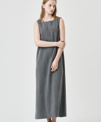 THE-ABON Lona Baumwollkleid Anthrazit