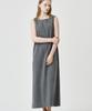 THE-ABON Lona Baumwollkleid Anthrazit