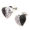 Les Trésors De Lily [F6225] - Silber 'Love Divine' Ohrringe Schwarz Weiß