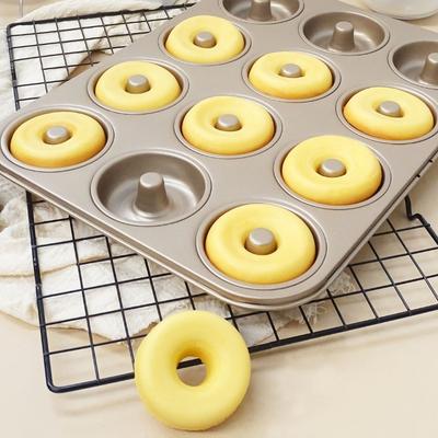 1 Stück antihaftbeschichtete Donut-Backform - geeignet für Mini-Kuchen, Donut-Backen, Keksformen, haushaltsübliche antihaftbeschichtete Backformen, langlebiges Metall-Design