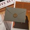 Retro Linen Texture Love Letter Set: Western Style Triangular Envelopes with Specialty Storage