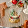 European & American Snow Scene Pine Tree Music Box: Crystal Ball Christmas Ornament Gift