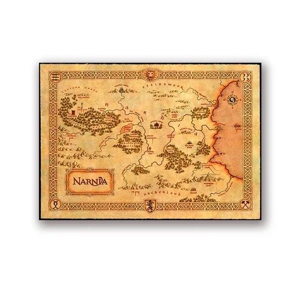 Plagát mapy Narnie Chronicles Of Narnia Výtlačky Vintage štýl Fantasy mapy Nástenné umenie Obraz Obraz na plátne Domov Izba Nástenná dekorácia