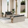 6 Piece Garden Sofa Set with Cushions Light Grey Poly Rattan