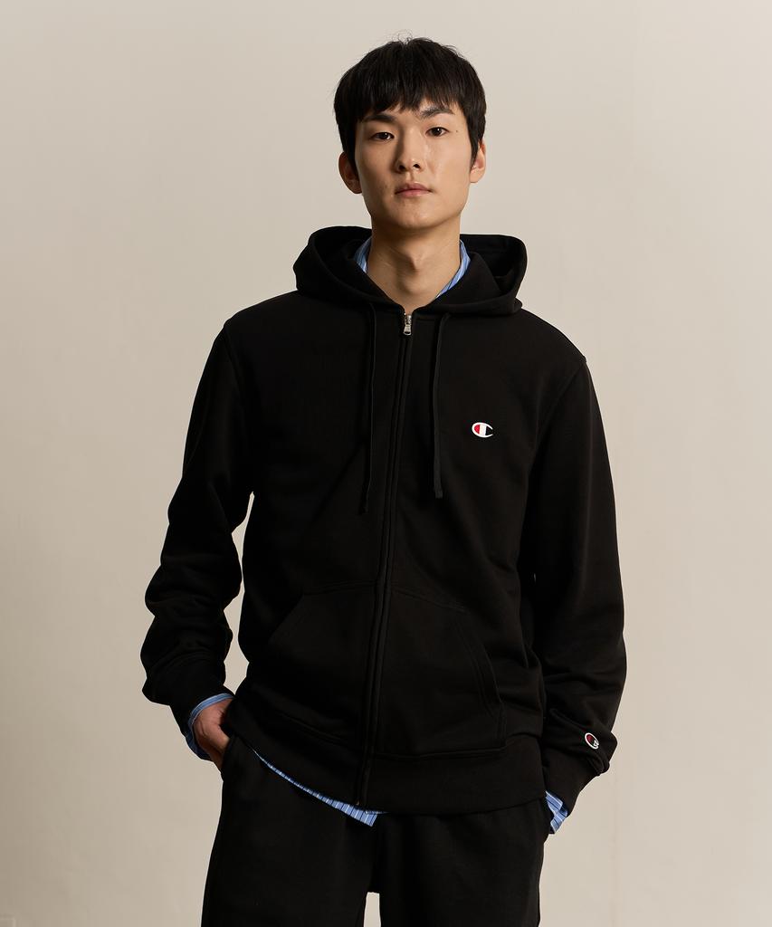 Champion C-Logo Zip-Up Hoodie Black
