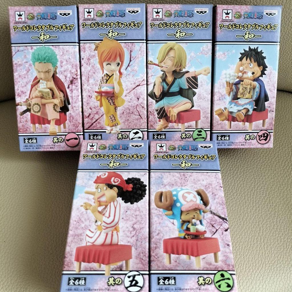 [USED] Price Reduced One Piece World Collectible Figure - Wa - Complete Set of 6 Figures, Boxed and Opened, Front Cover