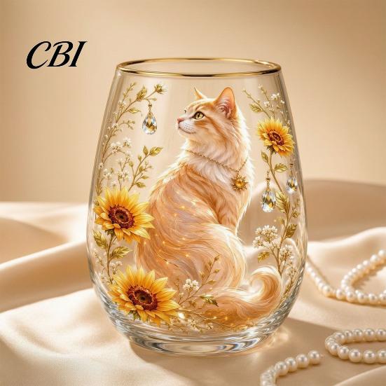 Artistic Kitchen Tableware Hummingbird Joy Tea Cup, Colorful Animal Tumbler, Floral Glass Ritual Sense Drinkware Golden Rim, Water for Coffee